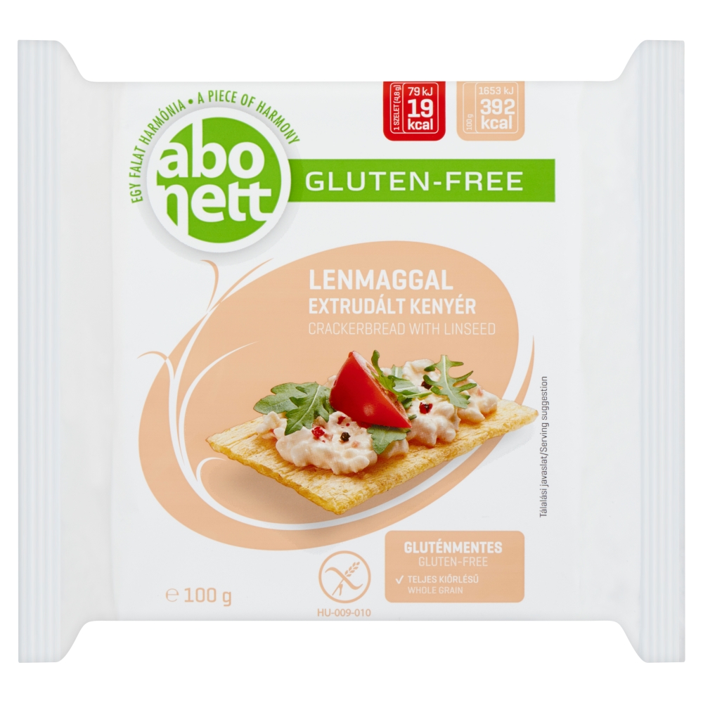 Abonett extrudált kenyér, lenmaggal. Gluténmentes